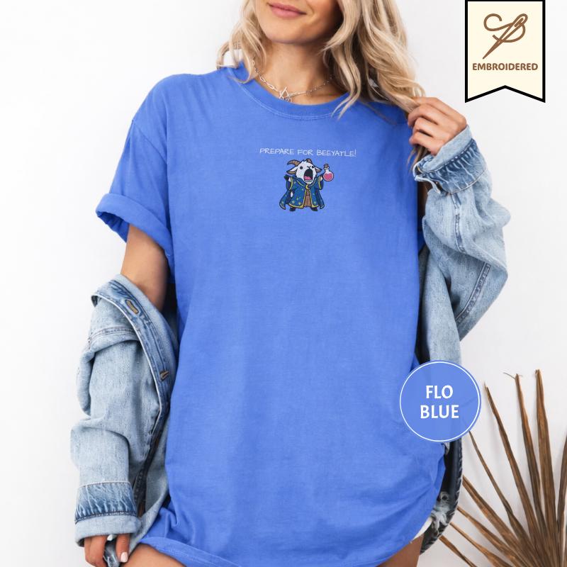 Prepare For Beeyatle Embroidered , Embroidered Gildan 18000, Funny DnD Pullover, Renaissance Faire Cat Crewneck, Medieval Fantasy Gamer Gift